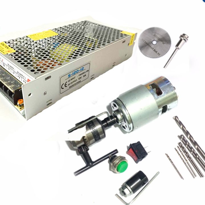 Máy Khoan 775 Tự Chế Từ Động Cơ 775 Trục D + Phụ Kiện V3