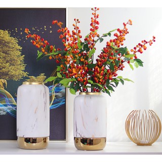 Bình hoa bằng gốm sứ cao cấp trang trí 23cm