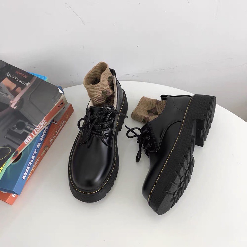 Giày Oxford đế cao-LILAC SHOES - giày da cao cấp Uni boots đế cao 4cm