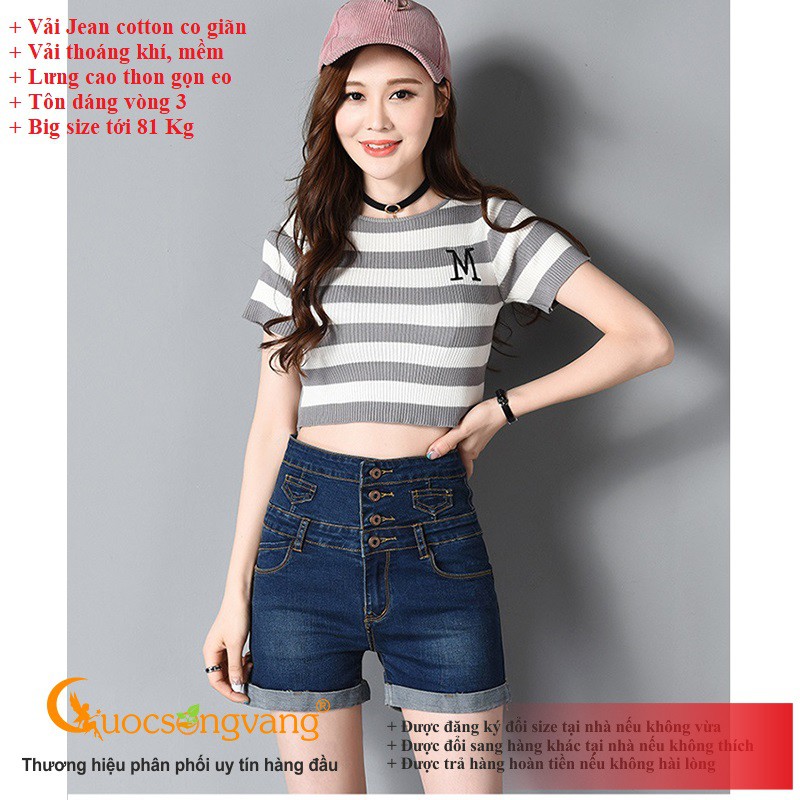 Quần short nữ lưng cao quần short jean cạp cao màu GLQ064 Cuocsongvang