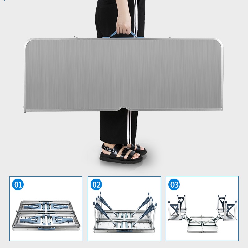 Bàn 4 ghế nhôm dã ngoại xếp gọn ZX17403,10kg, bàn 86x6 - Bàn ghế gấp gọn thành vali