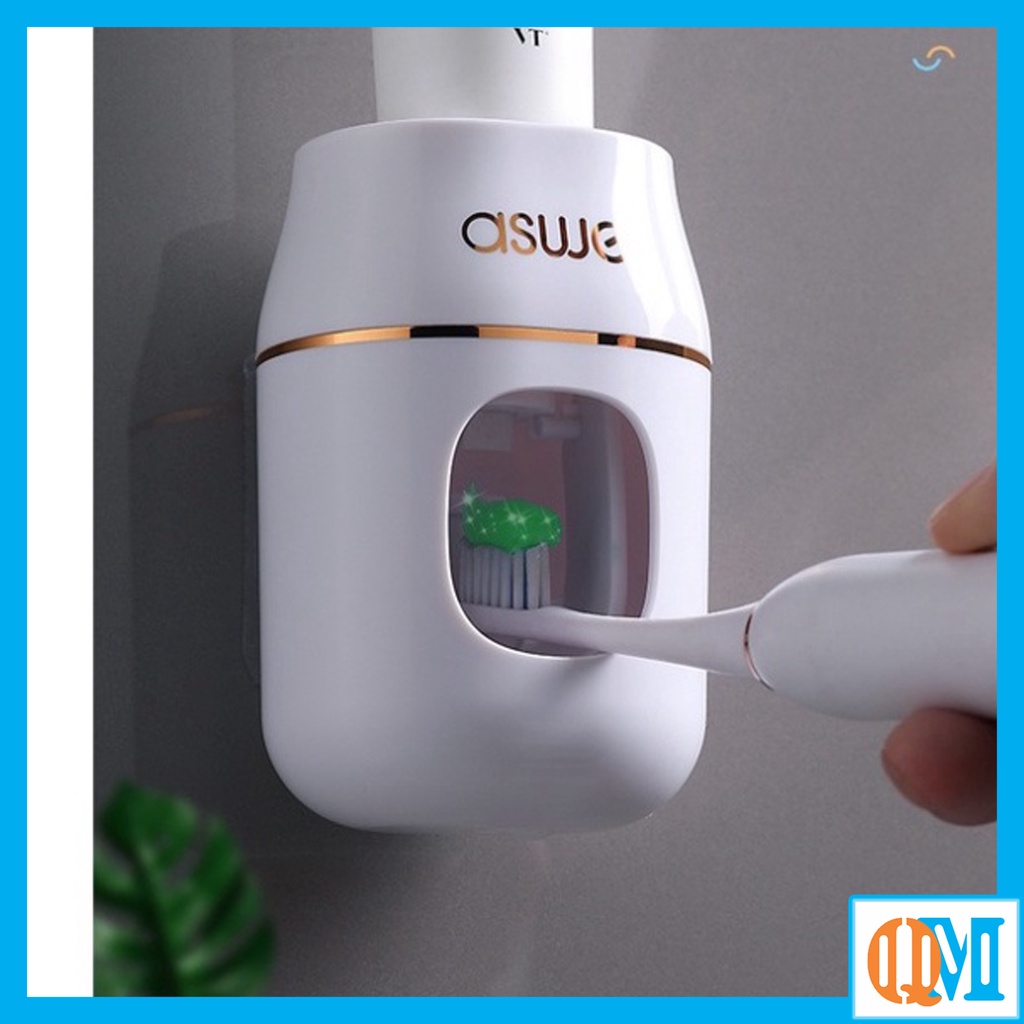 [ Hàng Mới Về ] Dụng cụ nhả kem đánh răng tự động ASWEI thông minh tiện lợi màu trắng viền vàng - A2022