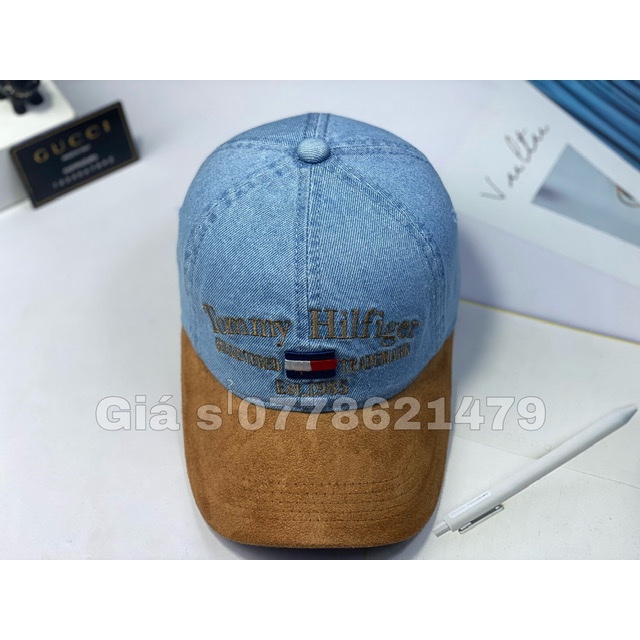 Nón kết jean phối kết bò thêu chữ logo tômỳ cá tính - Mũ kết Rin lưỡi trai thời trang nam nữ
