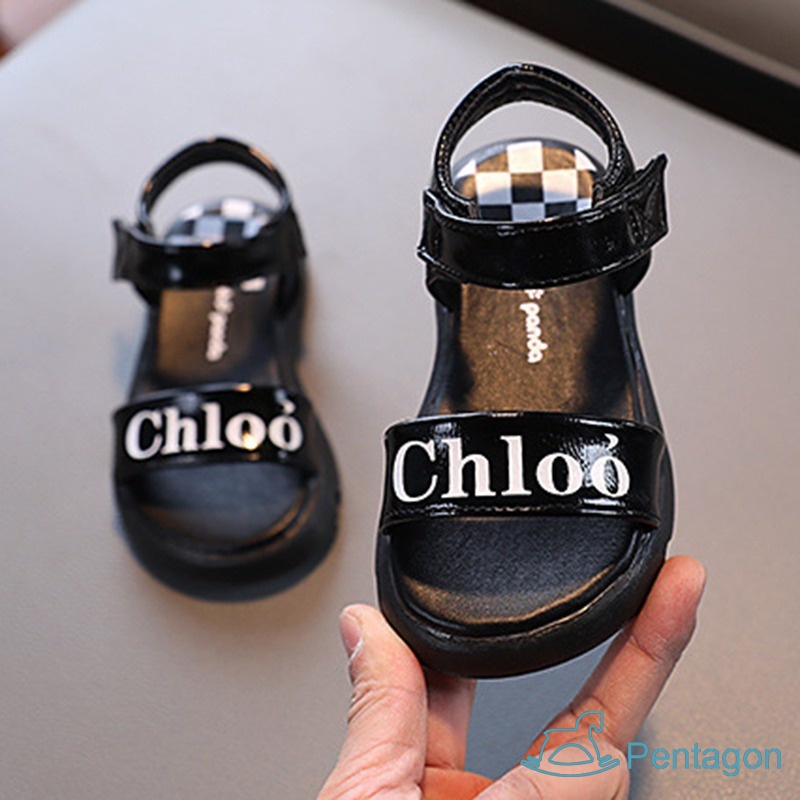 Xăng đan In Chữ Thoải Mái Thời Trang Mùa Hè Phong Cách Hàn Quốc Cho Bé Gái