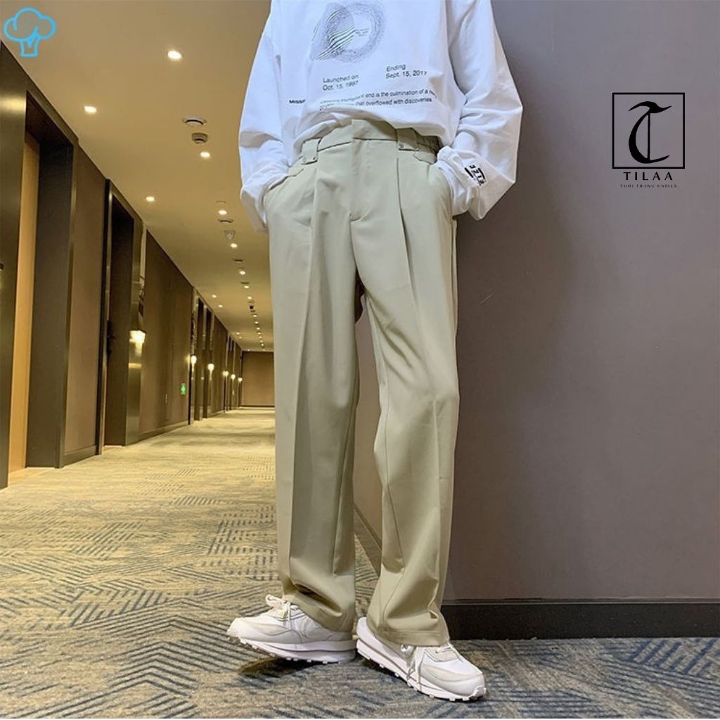 Quần tây ống rộng nam nữ TILAA FASHION quần âu vải ống suông Unisex phong cách Hàn Quốc QR001