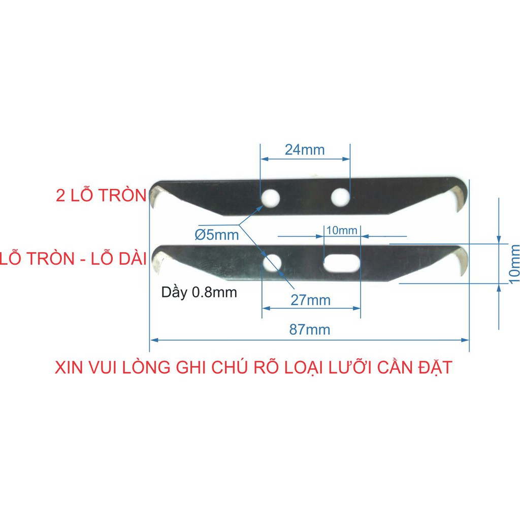 LƯỠI DAO MÓC CẮT CHỈ SỢI-2 ĐẦU