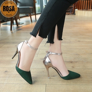 Giày cao gót nữ 7p bít mũi gót đồng cách điệu Mys Loviie.Corner Rosa Shoes