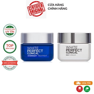 Kem dưỡng trắng mịn và giảm thâm nám ban đêm L'Oreal Paris White Perfect Clinical 50ml - Pháp Chính Hãng