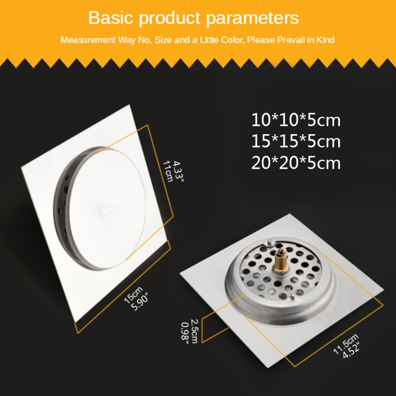 Nắp Cống Thoát Nước Sàn Nhà Bằng Thép Không Gỉ Chống Tắc Nghẽn