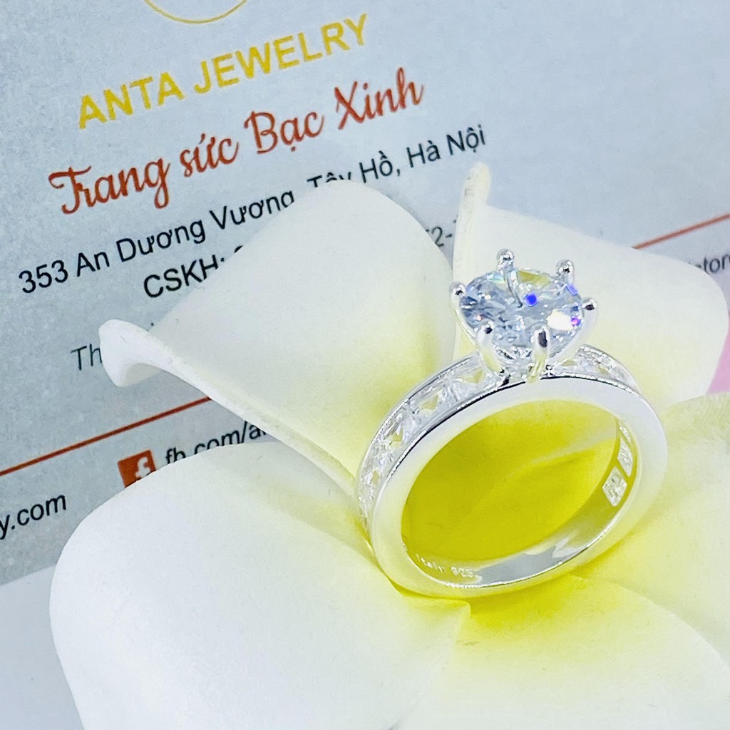 Nhẫn bạc Ý 925 , đính Kim Cương nhân tạo đẳng cấp ANTA Jewlery ATJ5507P