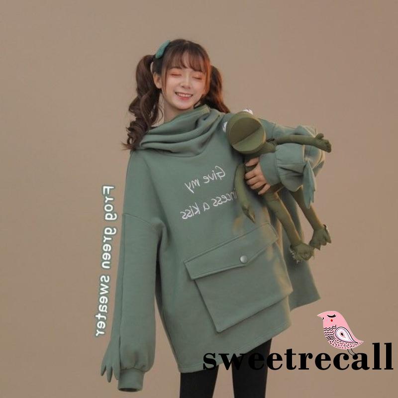 Áo Hoodie Dài Tay In Hình Chú Ếch Đáng Yêu Cho Nữ | BigBuy360 - bigbuy360.vn