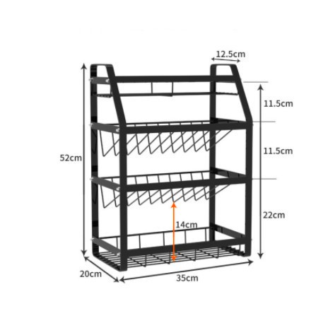 Kệ đựng gia vị nghiêng 4 tầng, giá đựng đồ đa năng chắc chắn