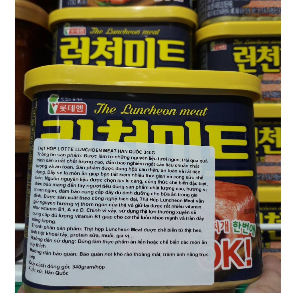 Thịt hộp Lotte Lunchoen Meat Hàn Quốc 340g | BigBuy360 - bigbuy360.vn