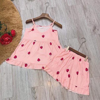 Bộ ngủ 2 dây quả dâu ( sẵn sl )