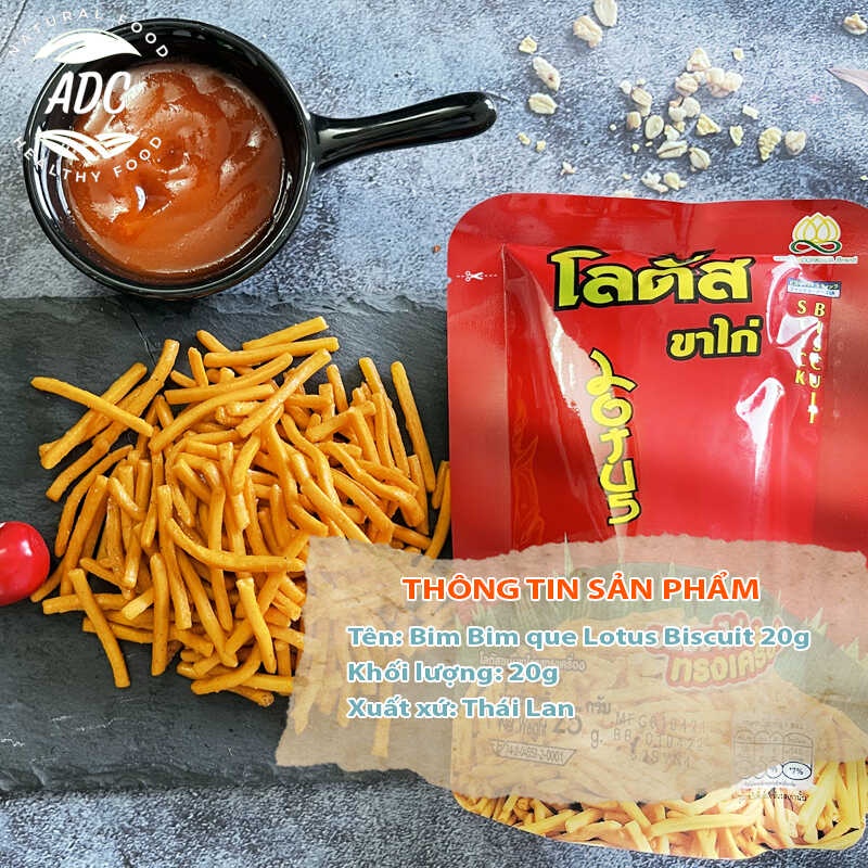 Bim Bim que Lotus Biscuit 20g - Bánh que ăn vặt Thái Lan chính hãng - Bách hóa ADC