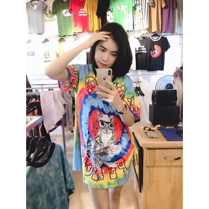 Áo Thun HY KOREA Phom Dài Đầm In 3D Kute