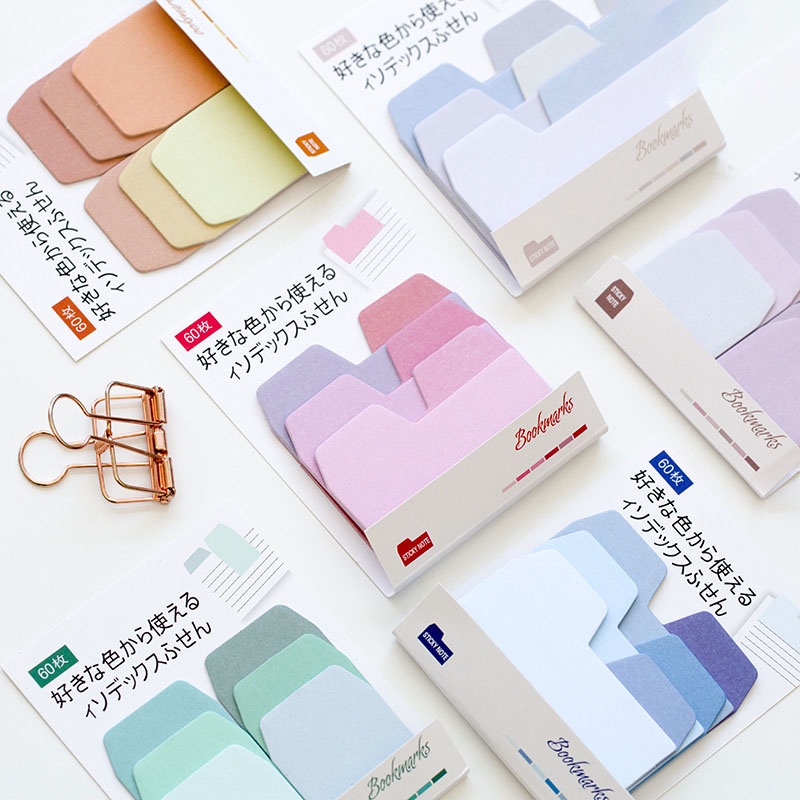 Giấy dán ghi chú WINZIGE làm thẻ đánh dấu trang/chỉ mục màu morandi phong cách Nhật Bản