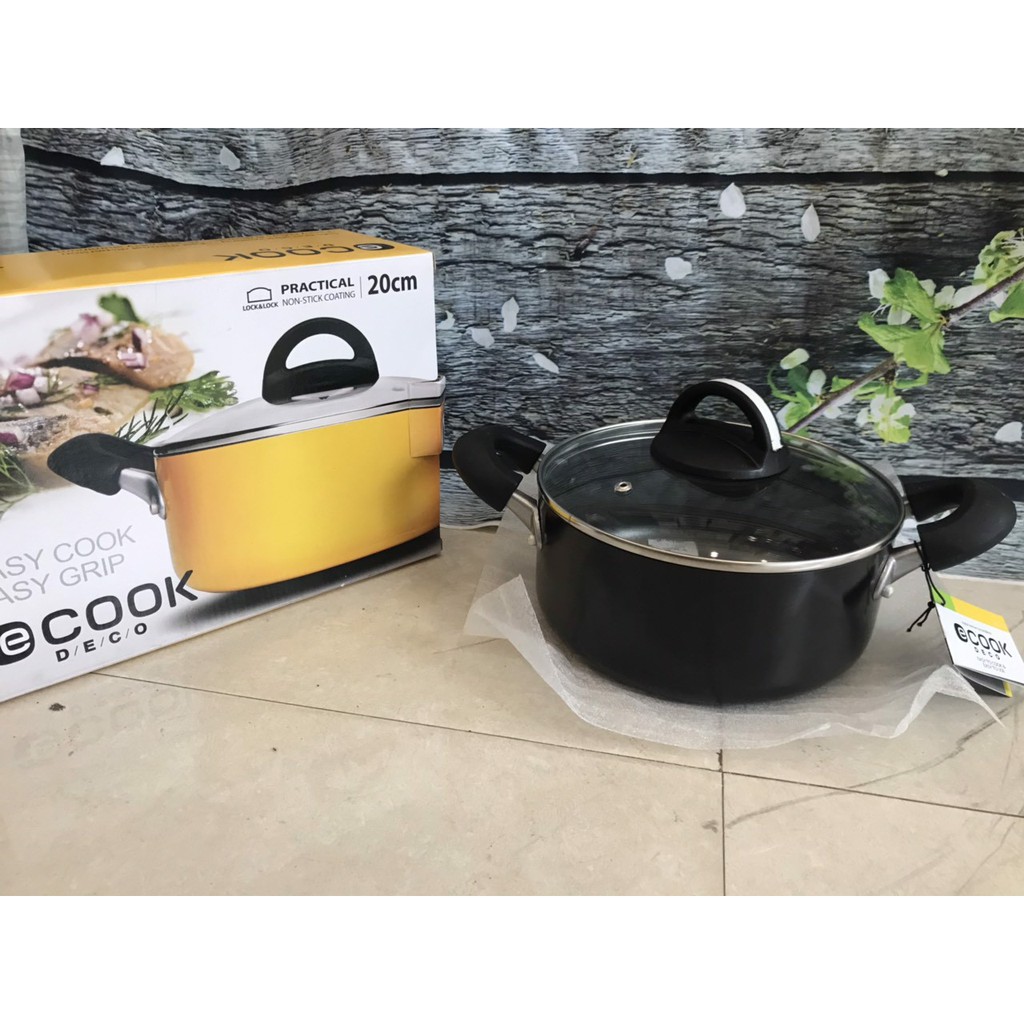 Nồi E-Cook Deco Lock Lock LED2202B 22cm đen