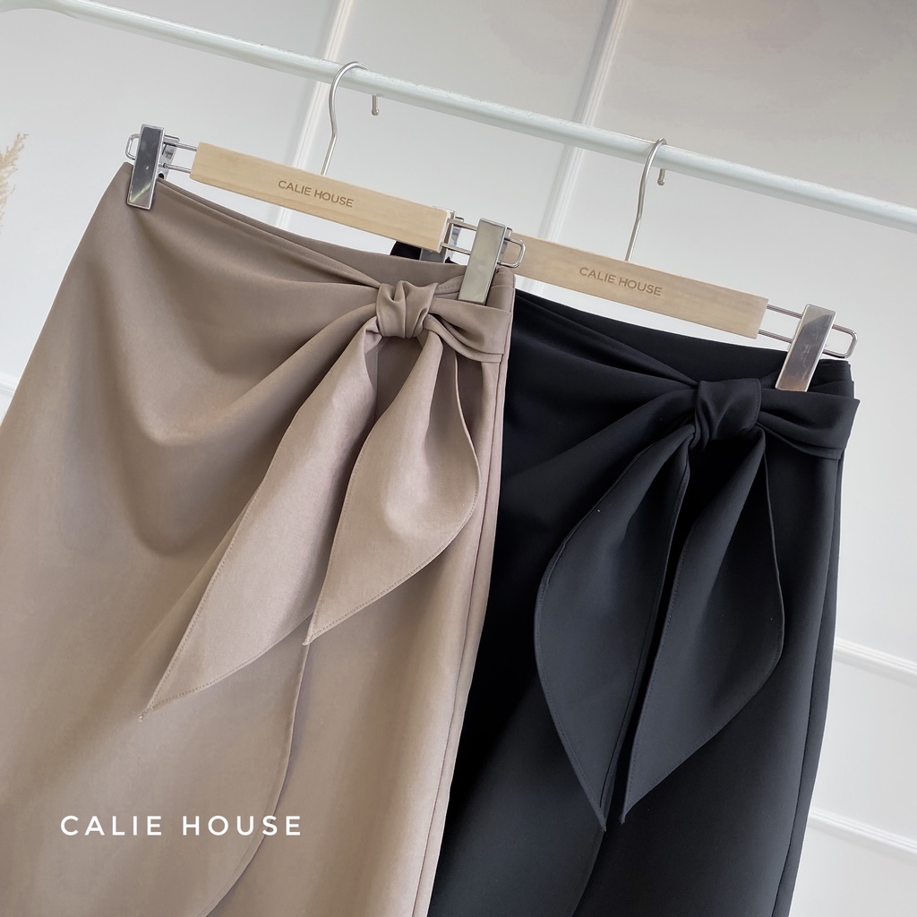 Chân váy chéo buộc nơ thời trang công sở Calie House CV43
