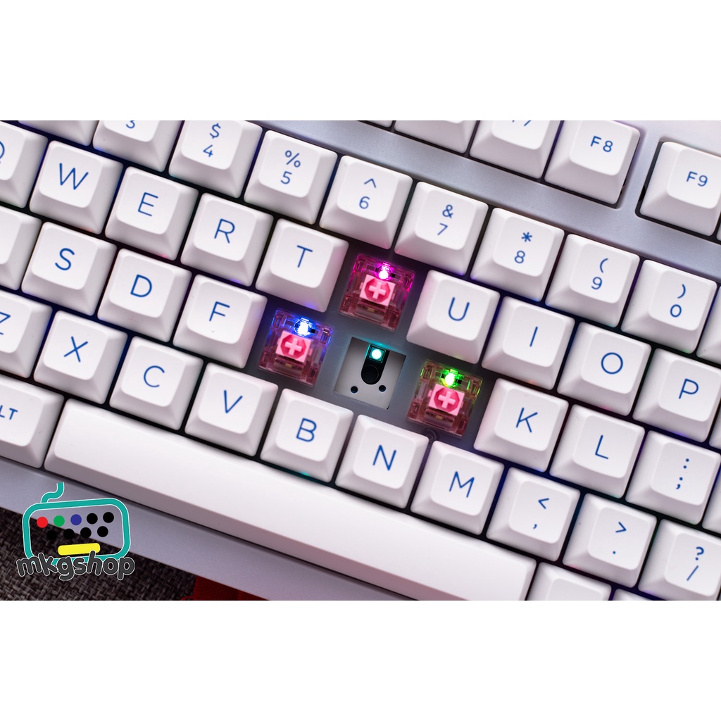 Bàn phím cơ AKKO PC75B Plus Blue on White 3 kết nối, hot swap, led nền RGB, núm xoay âm lượng