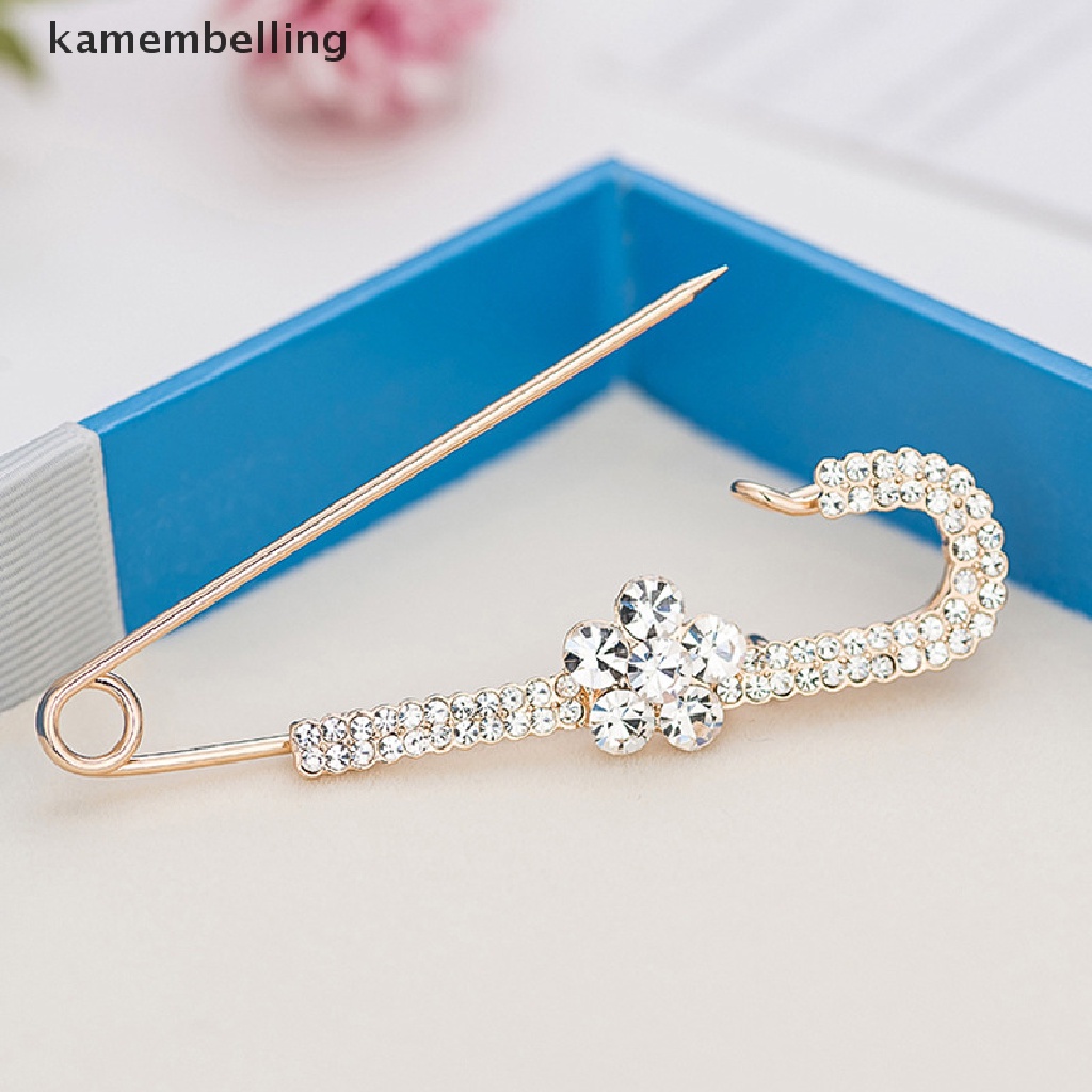 Kamembelling Kẹp Cài Khăn Choàng / Áo Khoác Cardigan / Đầm Bằng Kim Loại Đính Đá Pha Lê Thời Trang An Toàn