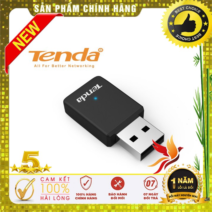 USB thu Wifi Tenda U9 Mini (Ko anten, chuẩn AC 650Mbps – 2 băng tần)