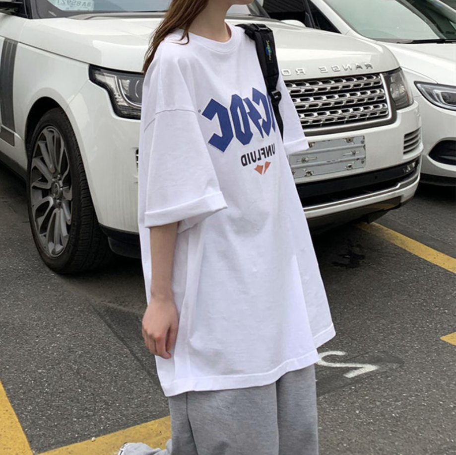 Áo thun tay lửng in họa tiết form rộng cá tính dành cho nữ áo thun trơn tay cộc