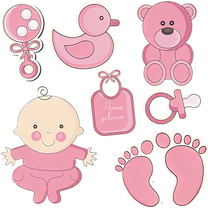 Phụ kiện trang trí bánh sinh nhật, bánh kem - Set thẻ cắm giấy khủng long, em bé