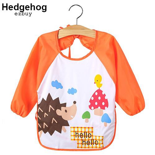 Tạp dề tay dài họa tiết hoạt hình chống nước tiện dụng cho bé