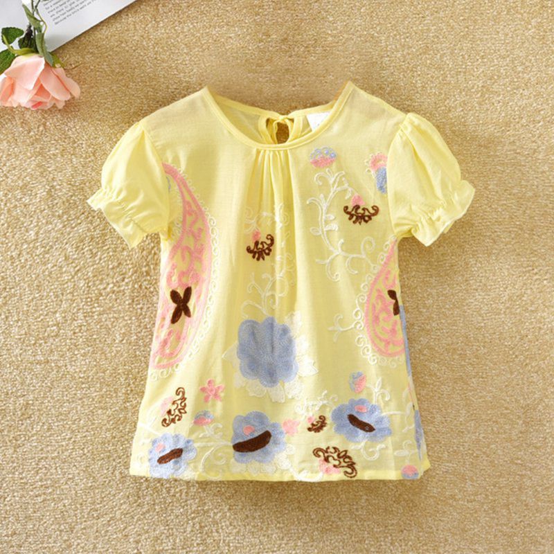 Áo Thun Tay Ngắn Bằng Vải Cotton In Hoa Thời Trang Mùa Hè Dành Cho Bé Gái Se7en