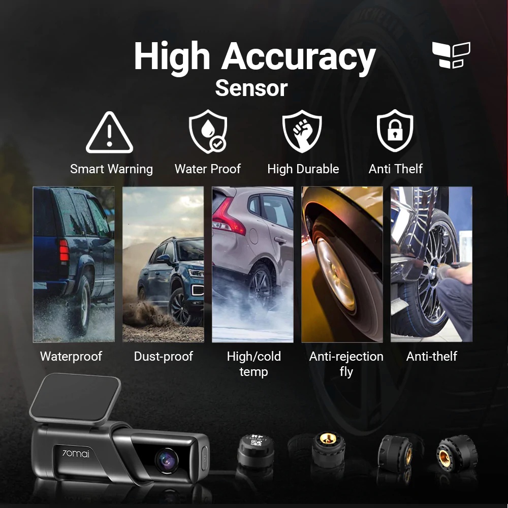 Combo Camera hành trình Xiaomi 70Mai M500 & cảm biến áp suất lốp 70Mai Lite T04