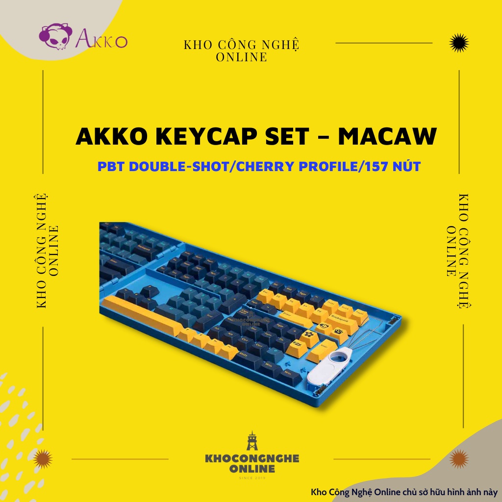 AKKO Keycap set – Macaw (PBT Double-Shot/Cherry profile/157 nút)