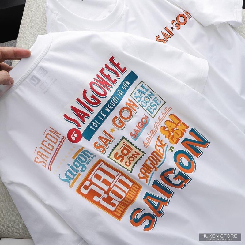 Áo Thun Tay Lỡ SAIGON Unisex (TRẮNG/ĐEN)