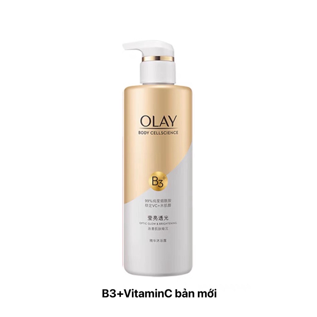 Sữa tắm Olay B3+ Vitamin C dưỡng trắng da cấp ẩm cho làn da trắng sáng mịn màng chai 500ml nội địa Trung