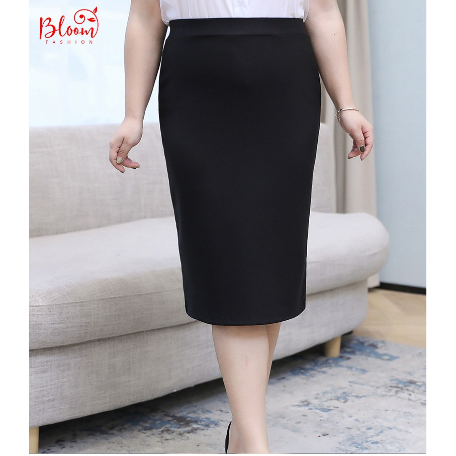 Chân váy bigsize công sở Chân váy bút chì đen ôm suông xẻ tà sau | Chất Umi HQ Hàng VNXK | Tặng dây buộc tóc Scrunchies | BigBuy360 - bigbuy360.vn