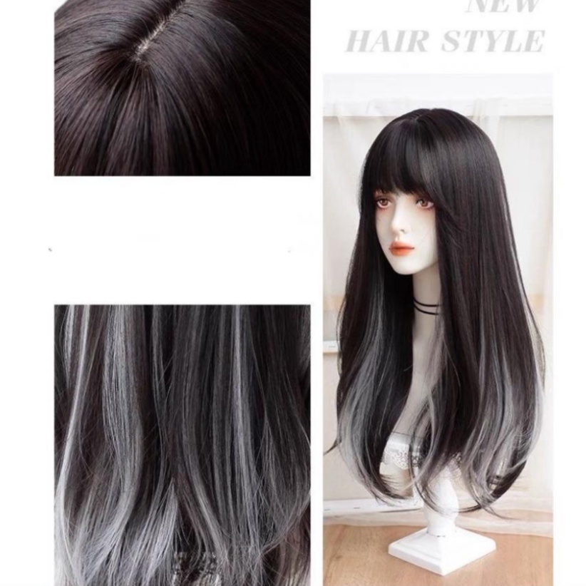 [Sẵn] Wig/Tóc giả nguyên đầu light xám khói cá tính - teen/lolita S1278 [Miu Cosplay]