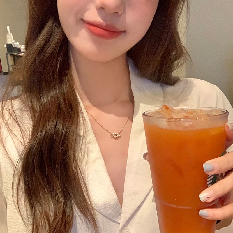 Dây chuyền mặt hình trái tim cupid phong cách Hàn Quốc thiết kế thời trang trọng lượng nhẹ 19A1319