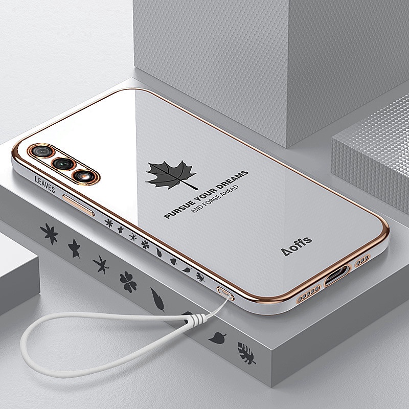 ốp lưng điện thoại mạ sang trọng tương thích với Cho VIVO Y91C Y91 Y91i Y93 Y95 Y65 Y66 Y67 Y81 Y81i Y81S Y83 Y85 Y51 Y71 V9 Vỏ silicon mềm TPU có dây buộc case