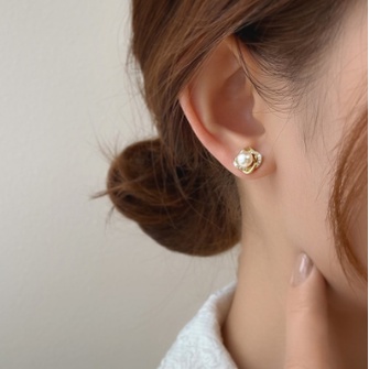 ✨✨Bông tai mạ bạc 925 đính ngọc trai phong cách Hàn Quốc thanh lịch cho nữ