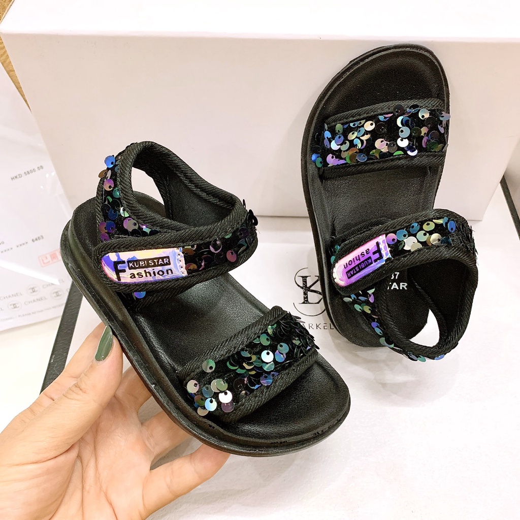 Sandal Kim Tuyến Cho Bé Yêu _  Dép Da L-V Quai Hậu Da Mềm Nhẹ Êm!!