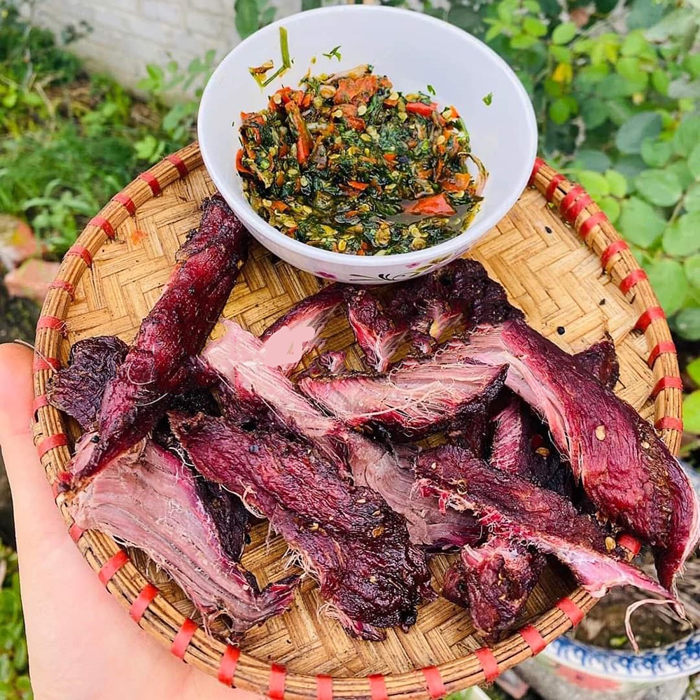Thịt Heo Gác Bếp Rừng Tây Bắc (CHUẨN VỊ) Khô Thịt Lợn Sấy Bao Thơm Ngon Kèm Chấm Chéo