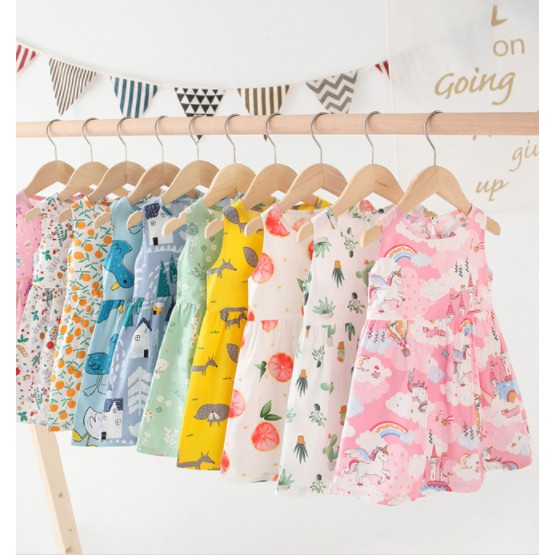 Freeship | Váy Trẻ Em 9 Tháng - 6 Tuổi Hè 2021 Cotton Họa Tiết Cute Đáng Yêu Hot Nhất 🐵🐸🐽🐷