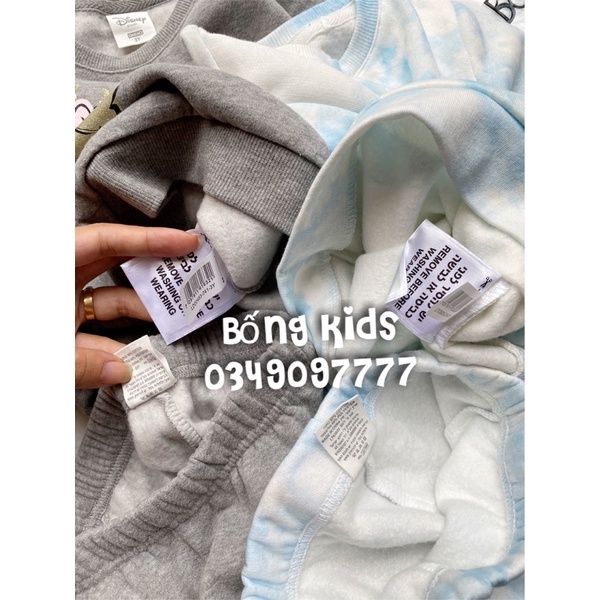 Bộ Nỉ Bé Gái In Hình Delta