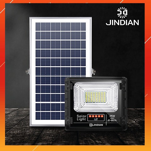 [JINDIAN - 25W] Đèn Năng Lượng Mặt Trời JinDian JD-8825L Công Suất 25W, Khung Nhôm, Chip Led "SMD"  - BẢO HÀNH 3 Năm