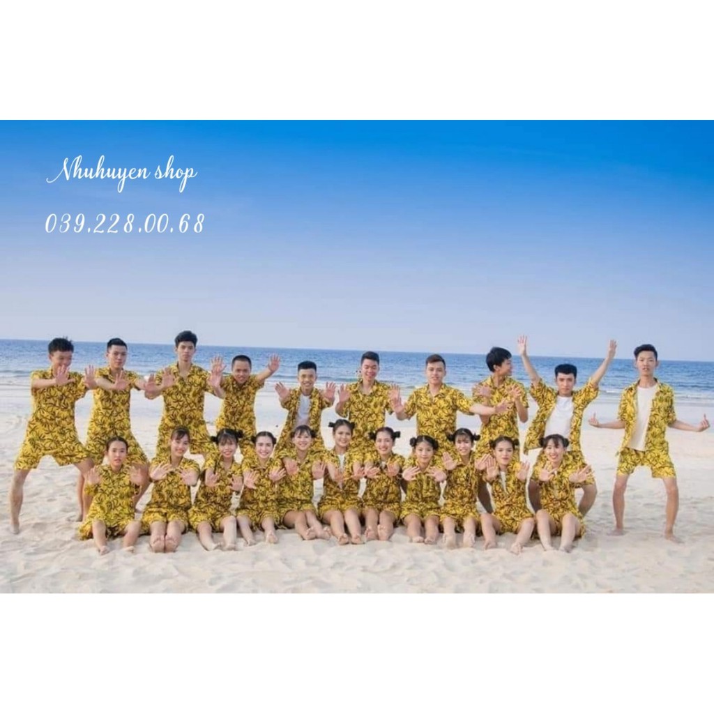 (chất kate thái 1 - kho HCM) bộ dừa vàng đi biển, team - bộ hoa quả, trái cây big size- chuyên sỉ lẻ - nhuhuyen shop