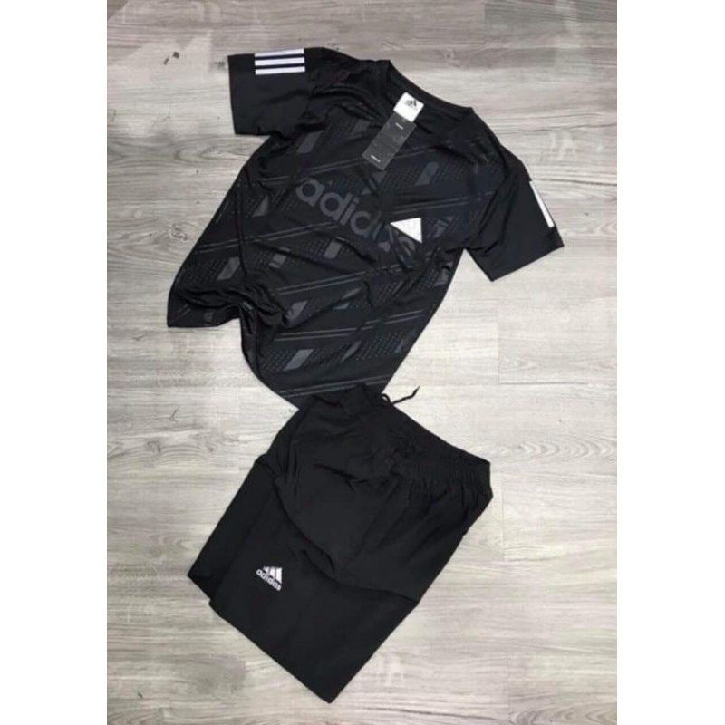 Bộ thể thao nam Adidas màu đen hàng xuất dư chuẩn đẹp