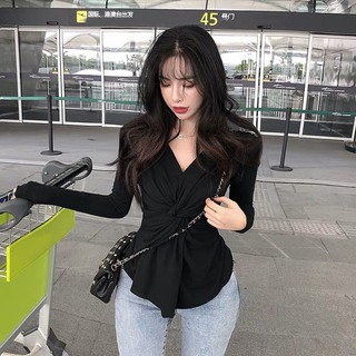 Áo tay dài xoắn ngực bigsize
