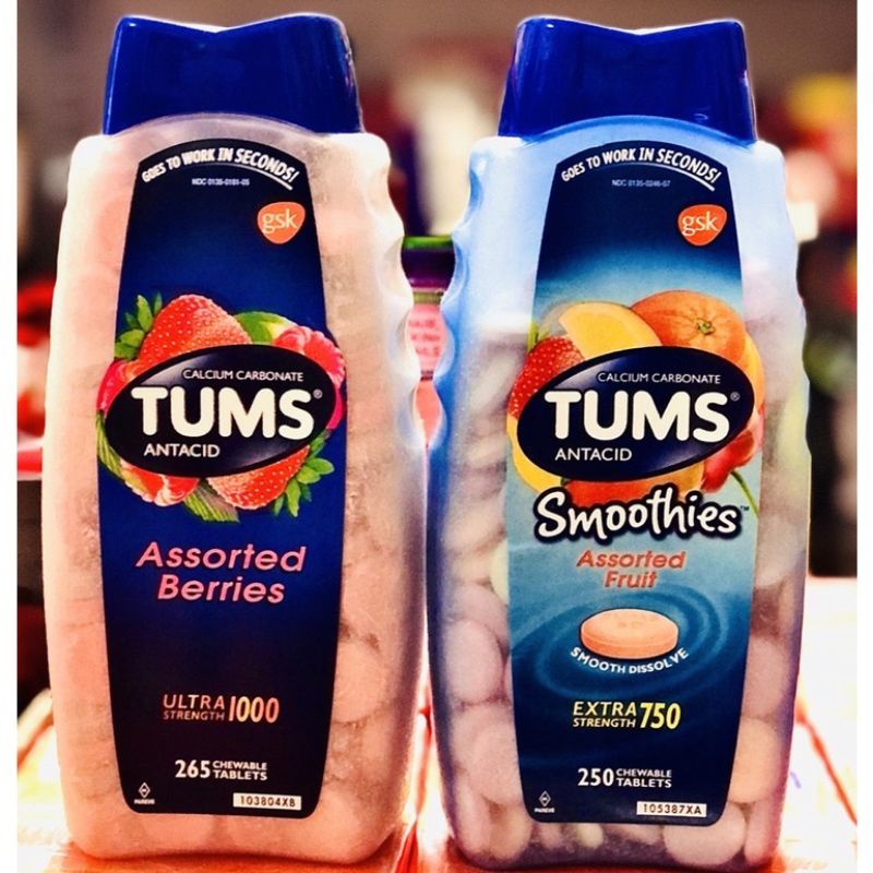 Kẹo nhai hỗ trợ giảm đau bao tử, dạ dày, khó tiêu, ợ nóng Tums antacid