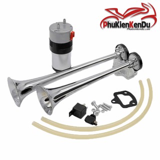 CÒI HƠI, KÈN HƠI KIM LOẠI 2 CHẾ ĐỘ DÀNH CHO XE Ô TÔ, XE TẢI, XE MÁY 1 BỘ 12V & 24V