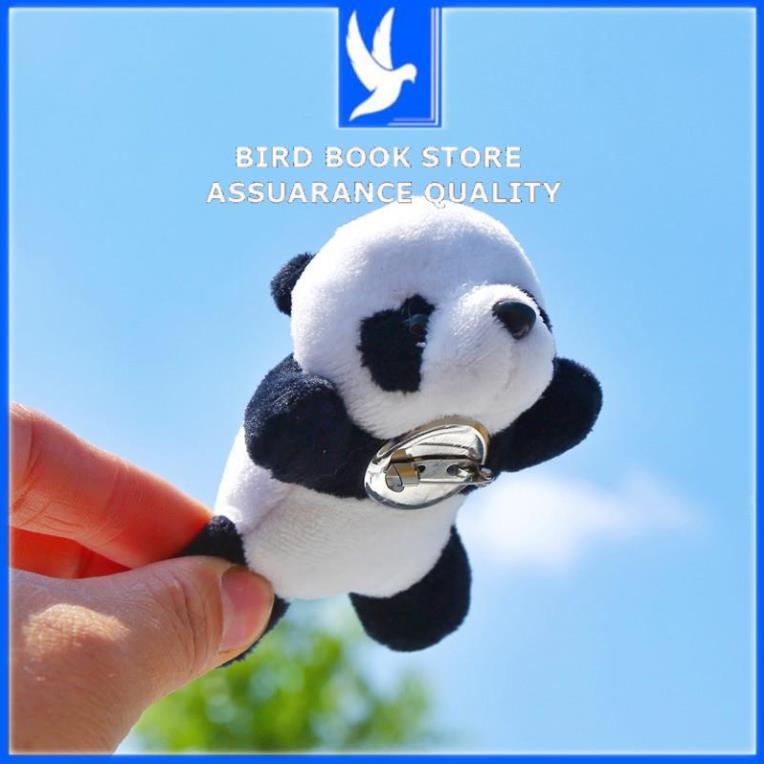 Trâm cài áo, balo, túi xách gấu bông chú gấu trúc Panda nhồi bông xinh xắn Bird book Bird book